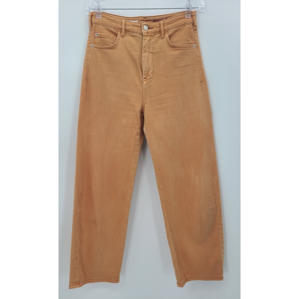 Pilcro Anthropologie Barrel Wide Leg Jeans 27 Womens Camel Granola (Actual 29")